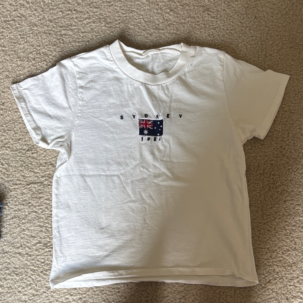 Brandy Melville White Sydney Graphic Tee